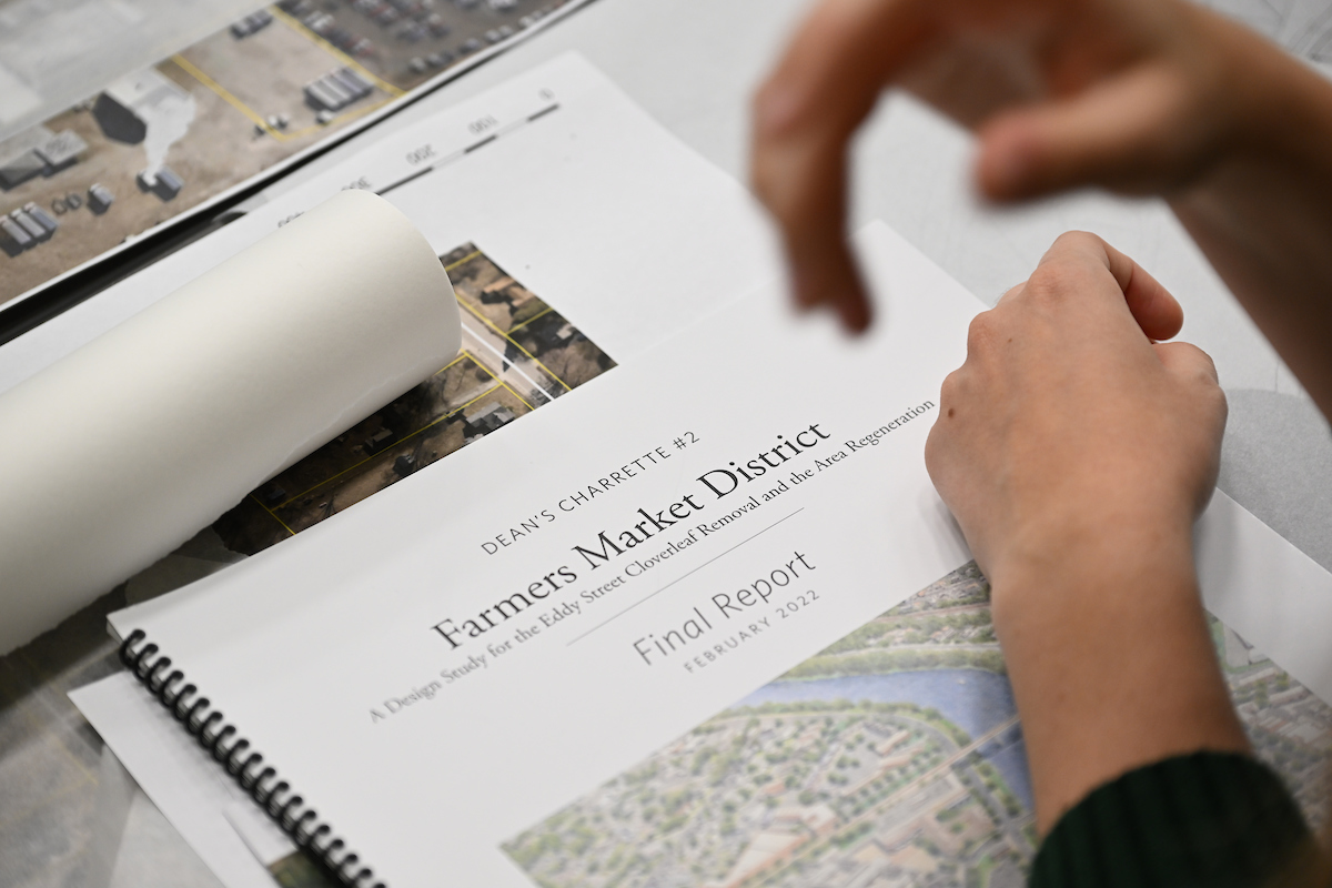 A closeup photo of the South Bend Farmers Market Urban Design Report