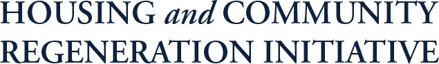 Housing and Community Regeneration Initiative Logo Inverted